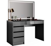 Vicco Coiffeuse Sherry, Anthracite Haute Brillance, 120 cm avec Miroir LED