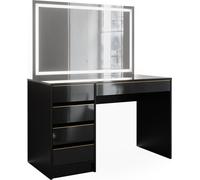 Vicco Coiffeuse Sherry, 120 cm avec miroir LED, Noir