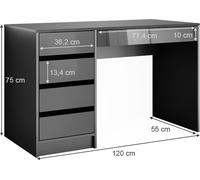 Vicco coiffeuse Sherry, Anthracite, 120 cm