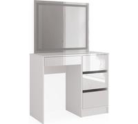 Vicco coiffeuse Sherry, 90 cm avec miroir LED, Blanc Haute brillance