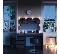 Vicco Coiffeuse Sherry, Anthracite, 120cm avec éclairage LED et Tabouret, avec éclairage LED et Tabouret Assorti