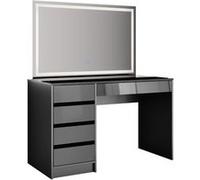 Vicco Coiffeuse Sherry, Anthracite Haute Brillance, 120 cm avec Miroir LED