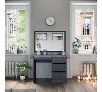 Vicco Coiffeuse Sherry, Anthracite Haute Brillance, 90 cm avec 4 tiroirs