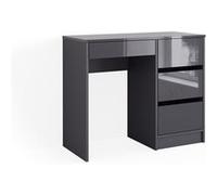 Vicco Coiffeuse Sherry, Anthracite Haute Brillance, 90 cm avec 4 tiroirs
