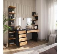 Vicco Coiffeuse Sherry, Anthracite/chêne doré, 120x75cm avec Miroir, avec Un Miroir rectangulaire pour Une Utilisation Quotidienne