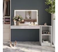 Vicco Coiffeuse Sherry, Blanc, 120cm 3 Parties, avec éclairage LED et Grand Miroir pour Les Soins Quotidiens