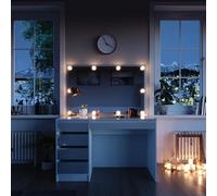 Vicco Coiffeuse Sherry, Blanc, 120cm avec éclairage LED