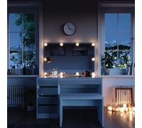 Vicco Coiffeuse Sherry, Blanc, 120cm avec éclairage LED et Banc