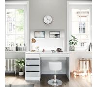 Vicco Coiffeuse Sherry, Blanc, 120cm avec Tabouret