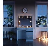 Vicco Coiffeuse Sherry, Blanc, 90cm avec éclairage LED