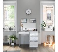 Vicco Coiffeuse Sherry, Blanc, 90cm, avec Grand Miroir pour Les Soins Quotidiens et la création de coiffures