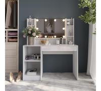 Vicco Coiffeuse Sherry, Blanc/Blanc Brillant, 119.8cm 4 Parties