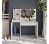 Vicco Coiffeuse Sherry, Blanc/Blanc Brillant, 119.8cm 4 Parties