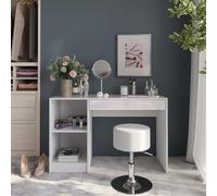 Vicco Coiffeuse Sherry, Blanc/Blanc Brillant, 119.8cm avec Tabouret