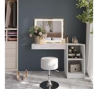 Vicco Coiffeuse Sherry, Blanc/Blanc Brillant, 120cm 4 Parties