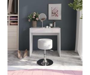Vicco Coiffeuse Sherry, Blanc/Blanc Brillant, 81.4cm avec Tabouret, pour l’Organisation des Produits cosmétiques et de Soins