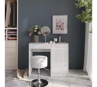 Vicco Coiffeuse Sherry, Blanc/Blanc Brillant, 89.8cm avec Tabouret