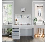 Vicco Coiffeuse Sherry, Blanc/Or, 120cm avec Miroir, avec Miroir rectangulaire pour Une Utilisation Quotidienne