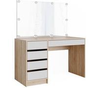 Vicco Coiffeuse Sherry, Sonoma/Blanc, 120 cm avec éclairage LED