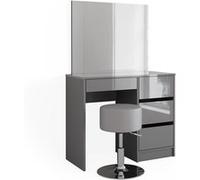 Vicco Coiffeuse Sherry, Gris, 90cm avec tabouret Gris G