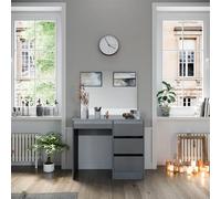 Vicco Coiffeuse Sherry, Gris Haute Brillance, 90 cm avec Miroir