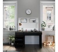 Vicco Coiffeuse Sherry, Noir/Or, 120cm avec Miroir, avec Miroir rectangulaire pour Une Utilisation Quotidienne