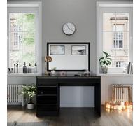 Vicco Coiffeuse Sherry, Noir/Or, 120cm sans Miroir, 5 tiroirs pour différents Besoins de Rangement