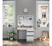 Vicco Coiffeuse Sherry, Sonoma, 90 cm avec 4 tiroirs