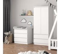 Vicco Commode à Langer Emma, Blanc, 80x87cm avec 3 tiroirs, Convertible en Commode sans Plan à Langer