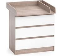 Vicco Commode à Langer Emma, Blanc/Sonoma/Sonoma, 80 x 87 cm