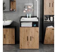 Vicco Commode à Langer Irma, Anthracite/Chêne de Force doré, 60x97cm avec Plan à Langer, Convient aux Matelas à Langer Standards jusqu'à 85 x 75 cm