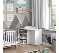 Vicco Commode à Langer Kristian, Blanc, 85x77.3cm avec Porte et Compartiments Ouverts, Convertible en Commode Classique pour Une Utilisation Polyvalente