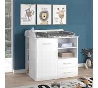 Vicco Commode à Langer Lea, Blanc, 113x100cm, utilisable comme Table à Langer Puis comme Commode Classique