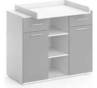 Vicco Commode à Langer Leonie, Gris/Blanc, 113 x 100 cm