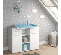 Vicco Commode à Langer Leonie, Blanc, 113x109cm, avec Plan à Langer Amovible pour Une Utilisation comme Commode