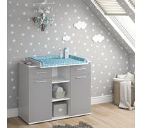 Vicco Commode à Langer Leonie, Gris, 113x109cm, avec Plan à Langer Amovible pour Une Utilisation comme Commode