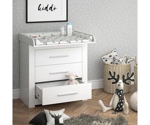 Vicco Commode à Langer Miro, Blanc, 86.6x86.5cm, Convertible en Commode grâce au Plan à Langer Amovible