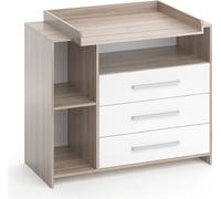 Vicco table à langer Oskar blanc sonoma bébé étagère à langer bébé meubles commode table à langer * extra profond pour beaucoup