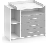 VICCO commode à langer OSKAR blanc gris étagère à langer meuble bébé commode table à langer