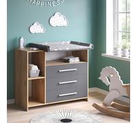 Vicco Commode à Langer Oskar, Anthracite/Sonoma, 113x100cm, Convertible en Commode grâce au Plan à Langer Amovible