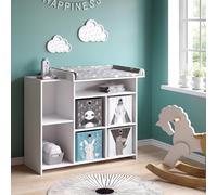 Vicco Commode à Langer Oskar, Blanc, 113x100cm avec étagères Ouvertes, Convertible en Commode sans Plan à Langer pour Une Utilisation prolongée