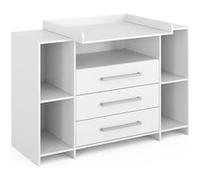 Vicco Commode à Langer Oskar, Blanc, 143 x 100 cm XL avec tiroirs