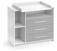 Vicco Commode à Langer Oskar, Gris/Blanc, 113 x 100 cm