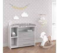 Vicco Commode à Langer Oskar, Gris/Blanc, 113 x 100 cm