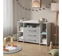 Vicco Commode à Langer Oskar, Blanc/Gris, 143x100cm