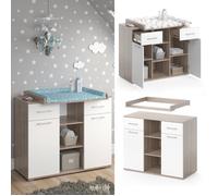 Vicco Commode à Langer Leonie, Sonoma/Blanc, 113 x 100 cm