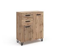 Vicco Commode avec tiroirs Amber, Chêne Wotan, 38x100cm, avec Compartiment de Rangement pour Espace de Stockage supplémentaire