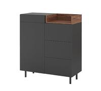 Vicco Commode avec tiroirs Anika, Anthracite/Noyer, 89 x 100 cm