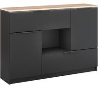 Vicco Commode avec tiroirs Betti, 120x83.6cm 2x porte, 2x tiroir et 1x compartiment ouvert, Anthracite