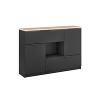 Vicco Commode avec tiroirs Betti, Anthracite, 120x83.6cm 2X Porte, 2X tiroir et 1x Compartiment Ouvert